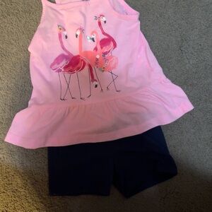 Jumping Beans Pink Top and Navy Bottom Set